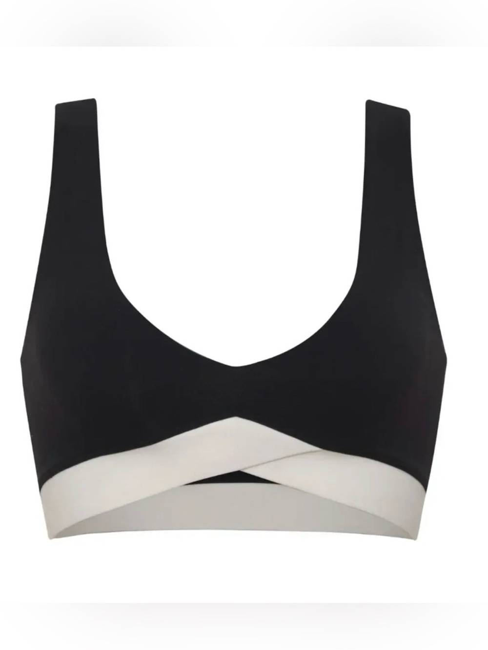Joja Drive Sports Bra‎ Black White Contrast Activewear M